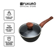 Fukuro Non-Stick Saucepan with Lid 18cm Non-Stick Kanzen Forged Frying Pan