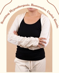 Allergy-Free Comfortable Long Sleeve Bolero Shrug | Cropped Cardigan Arm Sleeves with Reversible Mit