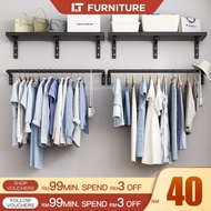 Clothes Rack 60/80/100cm Clothes Bar Clothing Hanger  Wall Mounted Cloth Bar Baju Murah Baju Penyang