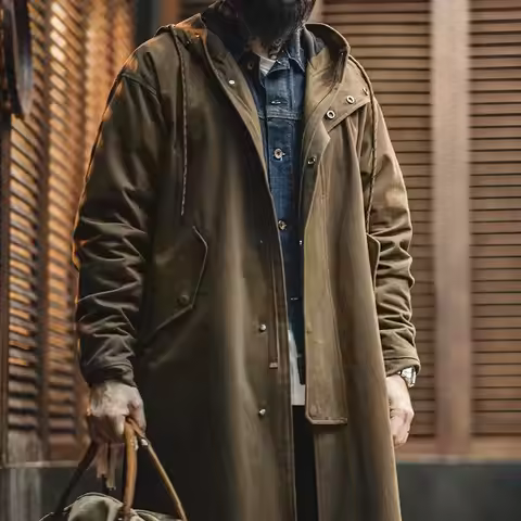 Maden M51 Vintage Cotton Fishtail Parka Hooded Military Jacket Heavyweight Pocket Workwear Overcoat 