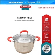 SUNHOUSE MAMA SHG2516MSD /SHG2520MSD 5-bottom stainless steel pot - Can be used on induction cooker
