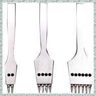 (DMHX) 3Pcs 4mm Leather Craft Round Hole Leather Puncher Detachable Seam Punching Chisel Tool/Set