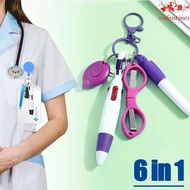 VALENTINE1 Retractable Ball Pen Set, Portable Multifuction 6-in-1 Nurse Pen, durable Multicolor Prov
