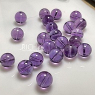 [Rich Handmade] 7A Brazilian Amethyst Loose Beads Transparent Crystal Round Beads/Crystal Beads/Mate