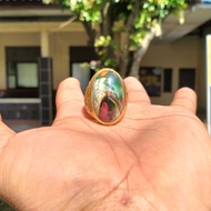 CINCIN BATU AKIK ASLI NATURAL 100% GARUT PANCAWARNA KIRPAY (KIARAPAYUNG) - MERAH CABE - BGT014