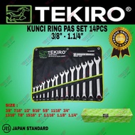 Tekiro Kunci Ring Pas Set 3/8"-1.1/4" / Ringpas Sae 14Pc / Kunci Pas