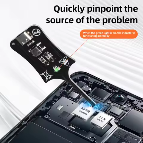 Electromagnetic Induction Tester 5V Type-C Inductance Detector Quick Fault Check for Phone Motherboa