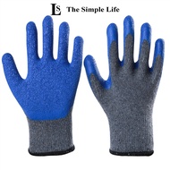Super thick gray-blue rubber-coated work gloves, gardening gloves, abrasion-resistant gloves