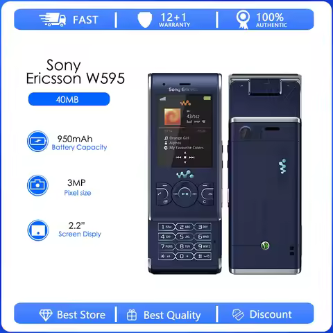 Sony Ericsson W595 Refurbished-Original Unlocked W595 FM Radio 3.15MP Camera Good Quality Cellphone 