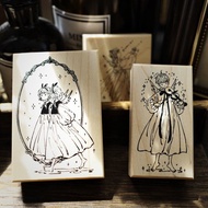 人物天使手賬印章 紅橡膠 楓木