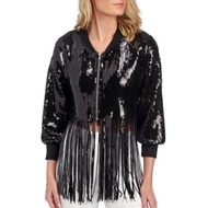 Sequin Jacket Sequined Frilly Tassel Shirt