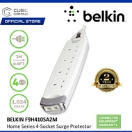 BELKIN F9H410SA2M 4 UK PLUGS EXTENSION SOCKET TEL PORT THUNDER SURGE PROTECTOR SOCKET PLUG SIRIM, 2M