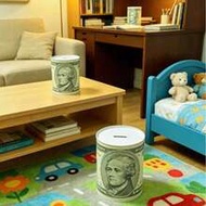 1pc 12*16cm USD/EUR Coin Bank, Large Capacity Sealed Metal Piggy Bank, One-Way Coin Saving Box, Lira