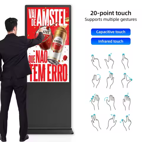Floor Standing 32 43 50 55 65 Inch Digital Signage Video Player Monitor LCD Kiosk Touch Screen Adver