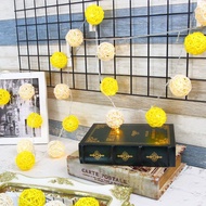 創意燈飾 籐球燈串 插座款 澄黃吉利 長度3M 交換禮物 聖誕節