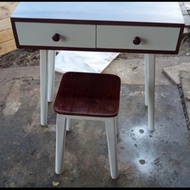 meja rias minimalis modern bahan kayu jati belanda