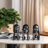 Abstract Artistic Face Resin Sculpture for Office Foyer Study Desktop Decoration  Patung Resin Wajah