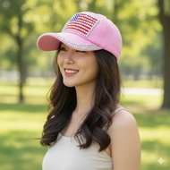 Baseball Cap Hip Hop Cap Denim Cap Diamond Cap USA Flag Motif