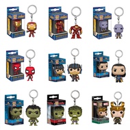 Genuine Funko POP Marvel Avengers 3 Keychain PVC Iron Spider Thanos Toys Minifigure Collection Gift