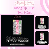 HSM Pink Stamp Overlay Nails - Super Durable, Full Form, Convenient for Nail Technicians