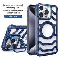 Carbon fiber lens holder case for iphone16 15 14 13 12 11Promax phone case heat dissipation magnetic