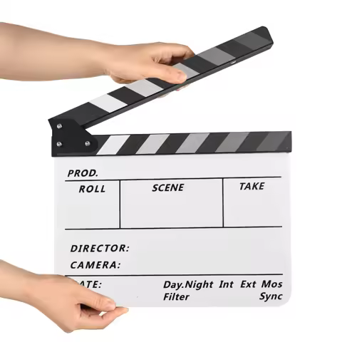 Acrylic Clapperboard Film Clapboard Movie Director's Slate Cut Action Scene Clapper Board Film Slate