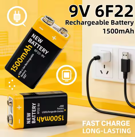 USB-9V 1100mAh Rechargeable Li-ion Battery, Type-C Charging, 6F22 Compatible, for RC Helicopters, Mi