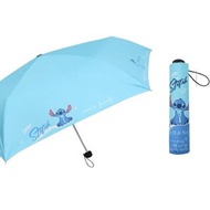 迪士尼 - Disney 史迪仔 正版 抗UV 雨傘 縮骨遮 短遮 摺疊傘 戶外 便攜 雨具 史迪奇 (藍坐姿款)
