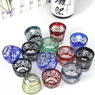 Japanese Sake Glass Sake Glass Sake Jug Sake Glass Western Wine Glass Hand-Carved Japanese Kiriko Cr