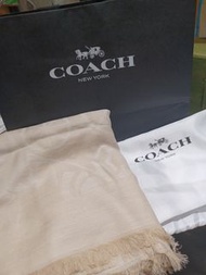 Coach scarf beige 杏色 圍巾