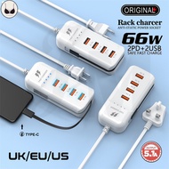 BP 66W USB Plug Power Strip Charger Station Splitter 5V4A USB TYPE C 3.0 Fast Charger Phone Charging