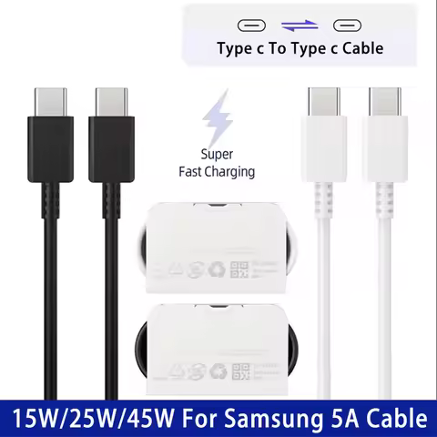 45W Samsung Original PD Cable Quick usb type-c wired 25W 5A Super Fast Charger For Galaxy S26 S25 A0