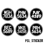 Number Plate Bulat Motorcycle Sticker (Custom Design) Motor / Plate Bulat Motor