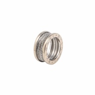 BVLGARI B.ZERO1彈簧戒指四圈鑽18K白金/鑽石52白金鑽石/18K戒指