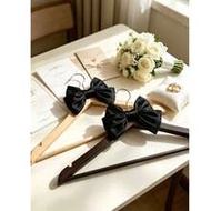 Wooden Wedding Dress Hanger, Bowknot Design, Shoulder Notch, Heavy-Duty Wooden Hanger For Suits And 
