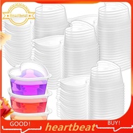 [Hot-Sale] 100 Sets 1.5 Oz Clear Heart Shaped Jello Cups with Lids, Small Condiment Containers, Dipp