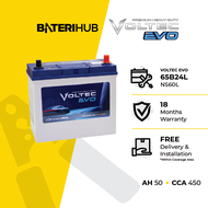 [ FREE INSTALLATION ] Bateri Kereta 65B24L 65B24LS | Voltec EVO | Car Battery | Saga Iswara Persona 