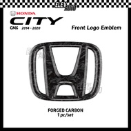 Honda City GM6 2014 - 2020 HONDA Front Car Logo Emblem Cover Carbon Black Bodykit Accessories 2015 2
