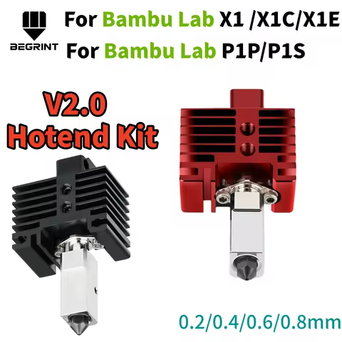 Upgraded TZ 2.0 Version Bimetal Hotend Kit For Bambu Lab X1 X1C X1E P1P P1S Thermistor Brass Copper 