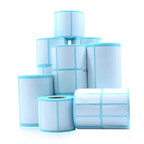 5Rolls Thermal Label Sticker 57x30mm/60x40mm/80x50mm White Waterproof Adhesive Label Paper Transfer