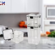 Stackable Air tight Food Storage Containers with Lids For Kitchen  Cereal, Flour Container Biscuit B