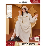 B.Duck Little Yellow Duck Bow Texture Dress