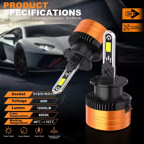 2Pcs D1S D3S LED Car Headlight Bulb D1S LED CANbus D3S Car Lamps HID Xenon Upgrade Kits 1:1 Plug and