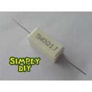 1pcs Cement Resistor 5W 5% 0.1R 0.22R 0.25R 0.33R 0.47R 0.5R 1R 2.2R 4.7R 5R 5.1R 10R 20R ohm