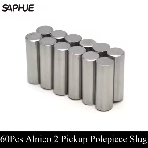 60Pcs Alnico 2 Polepiece Slug D5x15/16/17/17.5/18.5mm Electric Guitar Bass Pickup Slug Pole Pickup M