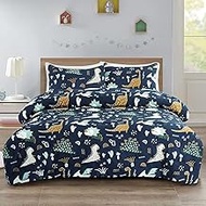 HollyHOME 2 Piece Twin Size Bedding Comforter Sets for Boys, Cute Dinosaur Bedding Set, 66”x 86”