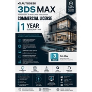 Autodesk 3ds Max Commercial License 1 Year | 3D Modeling Rendering Animation Software | 1 Year Subsc