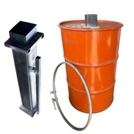 ถังเผาถ่านถอดไส้เตาได้ เตาเผาถ่านไร้ควัน ขนาด 200 ลิตร