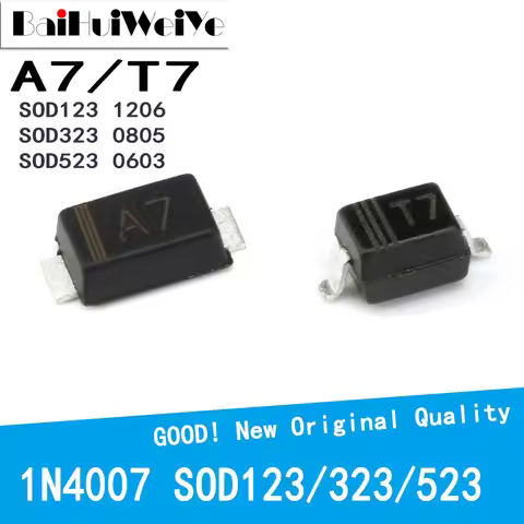100PCS/Lot 1N4007 1N4007WS 1N4007WT 1N4007W A7 T7 M7 High-Speed Switching Diodes SMA SOD-123FL SOD-3