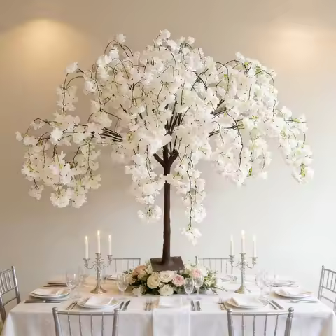 Artificial cherry blossom tree hanging simulation flower tree hotel dining table, road guide party,